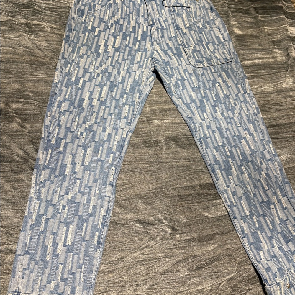 Maniere De Voir Distressed Blue Denim